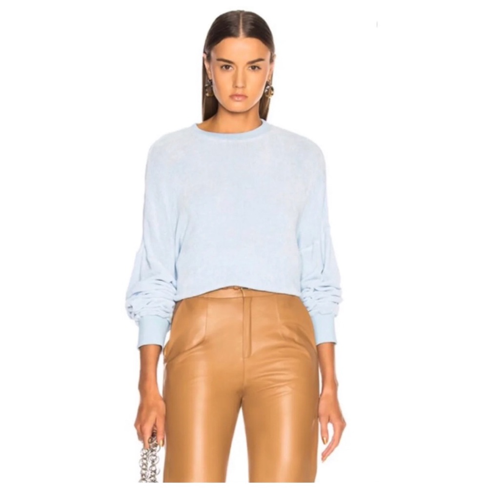 Tibi Viscose Chenille Baby Blue Sweatshirt Women's Small